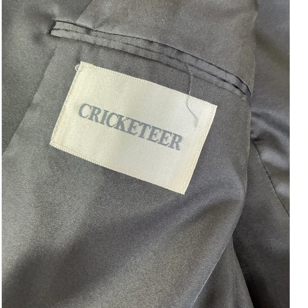 Cricketeer Tuxedo Jacket Mens 48R Black Wool Peak Lapel Vintage Single Button